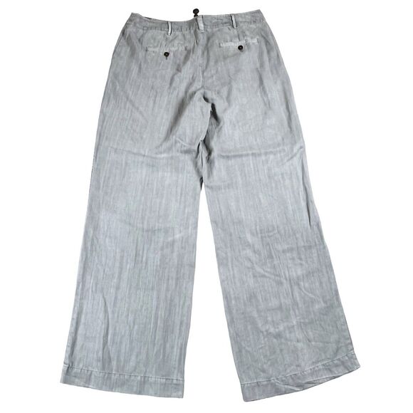 Sundance Tencel Trouser Pants Sz 12 Gray Flat Front Wide Leg Chino Flowy Soft - Picture 4 of 10